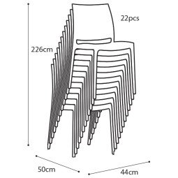 Dimension chaise Emma empilée