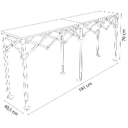 Dimension comptoir pliant 191 x 40,5 cm