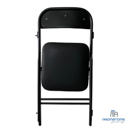 Zwarte PU en stalen klapstoel