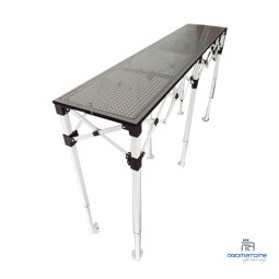 Inklapbare toonbank met twee stalen bakken