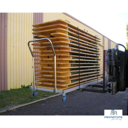 Chariot de transport pour tables brasserie