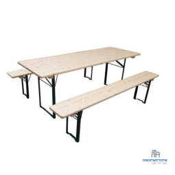 Ensemble Set Brasserie 200x70cm - 1 Table + 2 Bancs