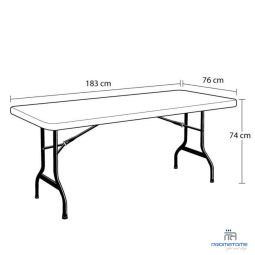 Afmetingen bankettafel 183 x 76 cm