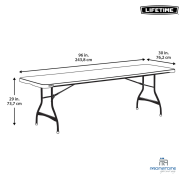 Afmetingen klaptafel 244 x 76 cm