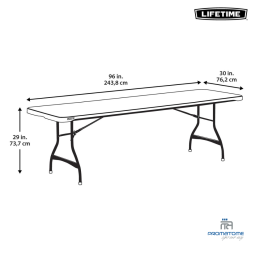 Dimension table pliante 244 x 76 cm