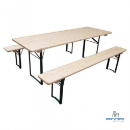 Ensemble Set Brasserie 220x80cm - 1 Table + 2 Bancs