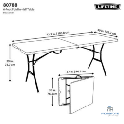 Dimension table pliante 183 x 76  cm