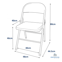 Dimension chaise pliante métal