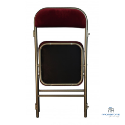 structure Chaise pliante Rubis velours grenat et or M1