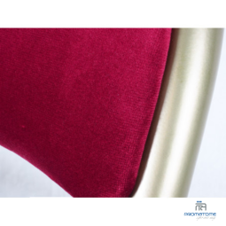 dossier Chaise pliante professionnelle Rubis velours grenat et or M1