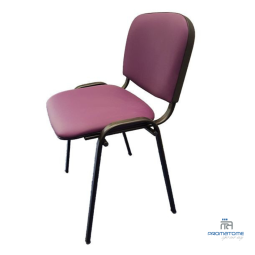 Chaise Empilable ISO Enduit M1 simili cuir et piétement métal