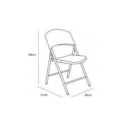 dimensions schéma Chaise pliante Iris M2 blanche