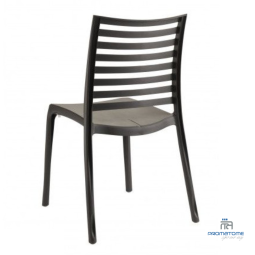 Chaise polypropylène à latte Anthracite