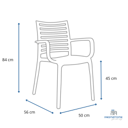 Dimension chaise Sunday avec Accoudoirs