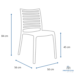 Dimension chaise Sunday Horeca