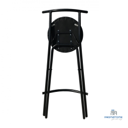 Inklapbare hoge kruk van staal en vinyl