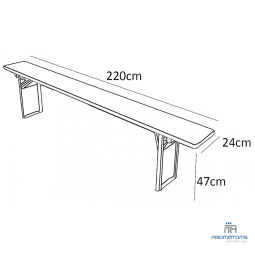 Dimension banc en bois pour Table Brasserie 200 ou 220 cm