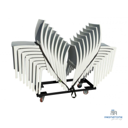 Trolley van 16 stapelbare stoelen