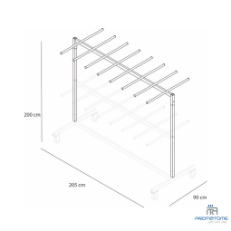 Afmeting professionele trolley Furnitrade