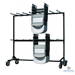 Zwart stalen transportwagentje voor 96 stoelen