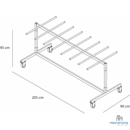 Afmetingen van klapstoel transportwagen Horeca