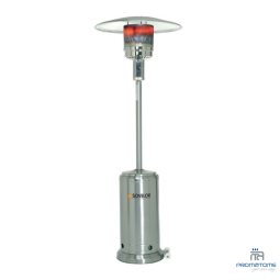 Parasol chauffant mobile sur roues en Inox