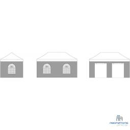 Kit van 1 deurwand van 6 m, 2 vensterwanden van 3 m en 1 vensterwand van 6 m