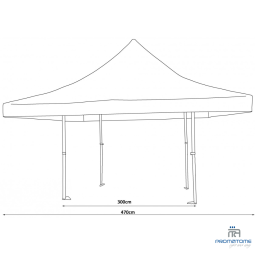 Dimension tente pliante buvette seule 3x3m alu 50/55mm PROS