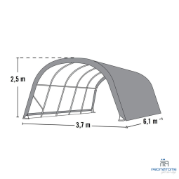Afmeting dierenverblijf 370x610cm