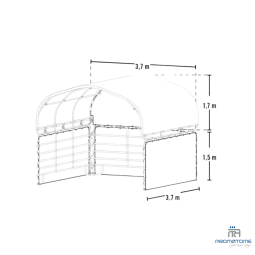 Dimension bâches De Côtés d'Abri Pour Animaux 370x370x170 cm