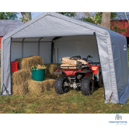 Gereedschapsgarage 13,7 m² grijs 370x370x260 cm