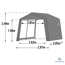 Dimension de l'abri de jardin souple gris 300x300x240 cm