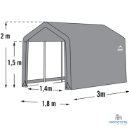 Dimension abri souple 300x180x200 cm