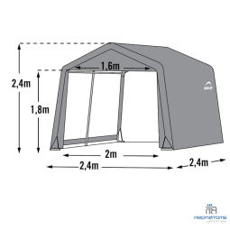 Dimension de l'abri remise à outils vert 240x240x240 cm