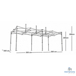 Grootte van opvouwbare partytent 3x6m