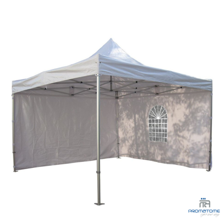 Opvouwbare partytent met vensterwand en massieve wand