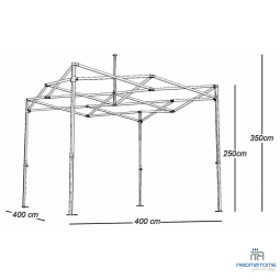 Dimension tente Pliante réception Alu Promastrong 4x4m