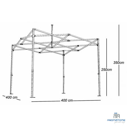 Grootte van Promastrong 4x4m aluminium opvouwbare partytent