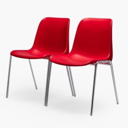 Chaise plastique empilable Hélène M2 rouge