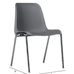 Chaise plastique empilable Hélène M2 gris clair