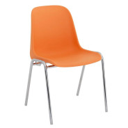 Chaise coque empilable Hélène M4 orange