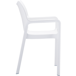 Chaise avec accoudoirs blanche