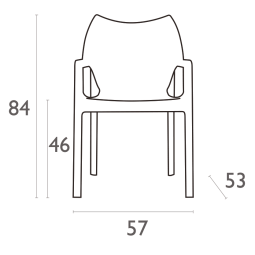 Dimension chaise empilable DIVA