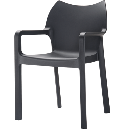 Chaise empilable DIVA noire