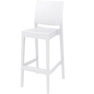Tabouret haut polypropylène blanc