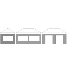 Kit de 1 mur porte de 6m, 2 murs fenêtres de 3m et 1 mur fenêtre de 6m.